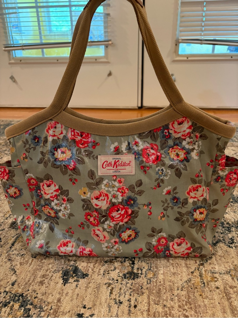 Cath Kidston London Floral Handbag Coated Canvas Cottagecore Shabby Chic